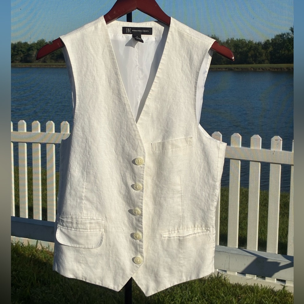 Linen White Vest